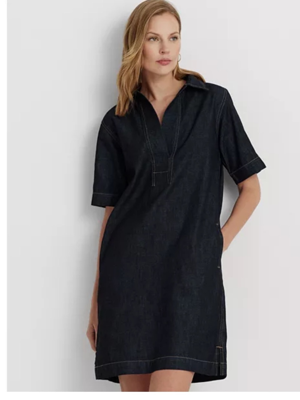 Ralph Lauren NWT 2X Dark Denim Shift Dress